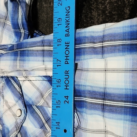 VINTAGE BKE 67 EMBROIDERED ATHLETIC FIT PLAID PEARL SNAP-BUTTON LONG-SLE… - Picture 7 of 12